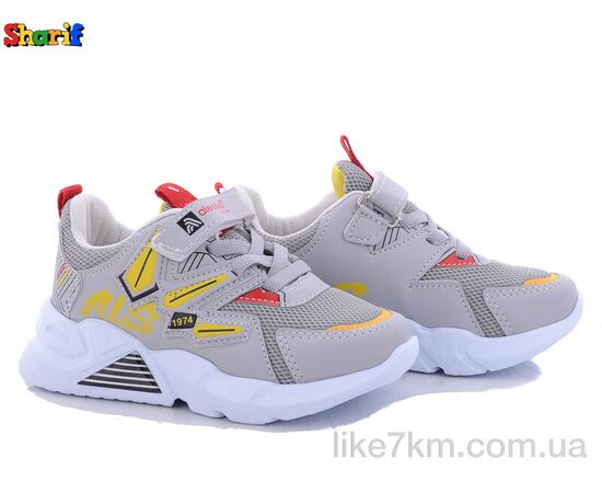 Детские кроссовки Весна/Осень 049 grey-red (26-30) (8 пар р.26-30) "Sharif" оптом со склада 7км ᐒ купить на  ❤ Like7km.com.ua