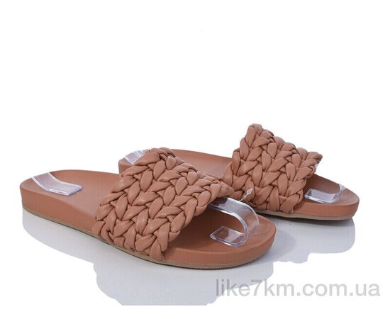 Шлепанцы женские Лето 17730 brown (9 пар р.36-40) "LOOK STOCK" оптом со склада 7км ᐒ купить на  ❤ Like7km.com.ua