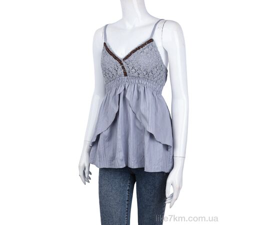 Блузка Лето 506 (08882) grey (3 шт. р.S-L) "Obuvok" оптом со склада 7км ᐒ купить на  ❤ Like7km.com.ua